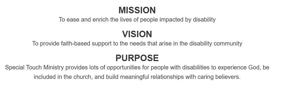 Mission, Vision, and purpose of Special Touch Ministry