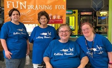 Group picture of team of woman bowlers including those with disabilities