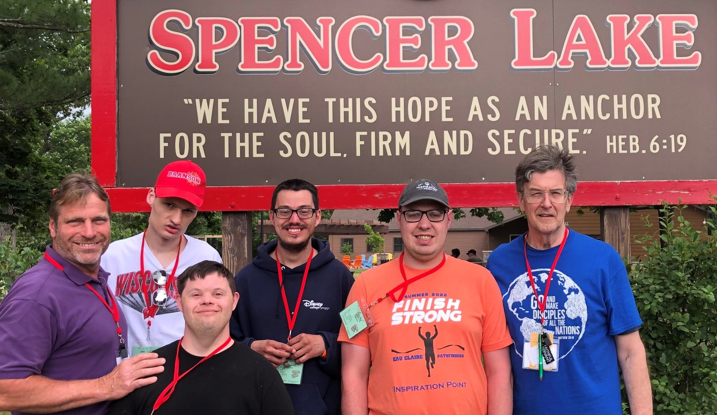 A group of Guests with their volunteer staff at Spencer Lake Campground