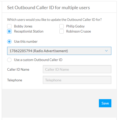 Outbound Caller ID for Multiple Users